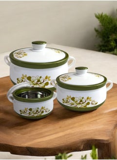 NAKODA Nakoda - Amber Insulated Casserole Set 1000ml / 1500ml / 2000ml -Colour Green  - Image 3