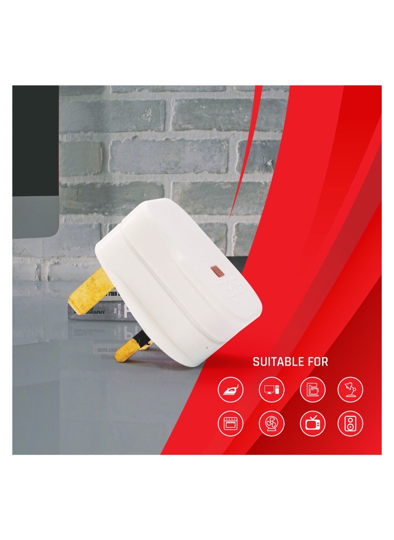 elexon - Elexon EL 7301 Plug Top - Fitted 13 A Fuse, Power Indicator, Resetting Fuse, Fireproof Materials - Ideal for Domestic and Commercial Use - Image 1
