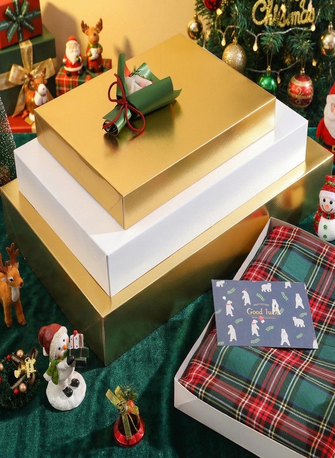 HAPPY POTATO 6 Extra Large Gift Boxes with Lids 17x11x2.5 Inches Apparel Gift Boxes Gold Shirt Gift boxes for Clothes Gift Wrap Boxes (Grain Texture Gold) - Image 3