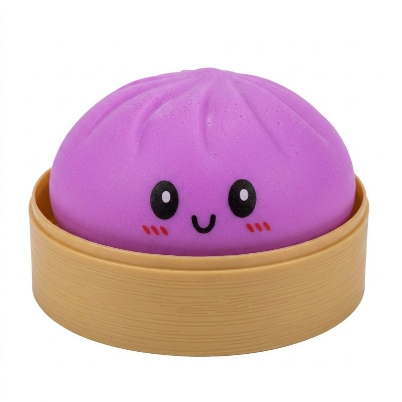 Giant Dumpling Squishy 8.5CM Purple Soft TPR Rubber Material - Cute Rainbow Glitter Stress Relief Toy for Adults And Kids 3+ - Image 1