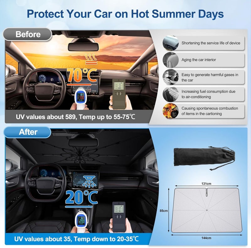 Coleya Front Windshield Parasol for Ford Puma 2020-2025 - Foldable Sun Protection - Image 3