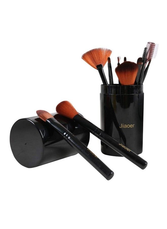 JIAOER - Professional Makeup Cosmetic Foundation Brush Set Pack Of 10 (Black) - Image 1