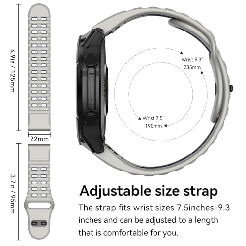 MYSNBKN Compatible with Fenix 8 47mm/Fenix E/Fenix 7/6/5 Watch Band 22mm Easy-fit Silicone Soft Sport Band Replacment for Fenix 7 Pro/Fenix 6 Pro/Fenix 5 Plus/Forerunner 945/935 Smartwatches - Image 4