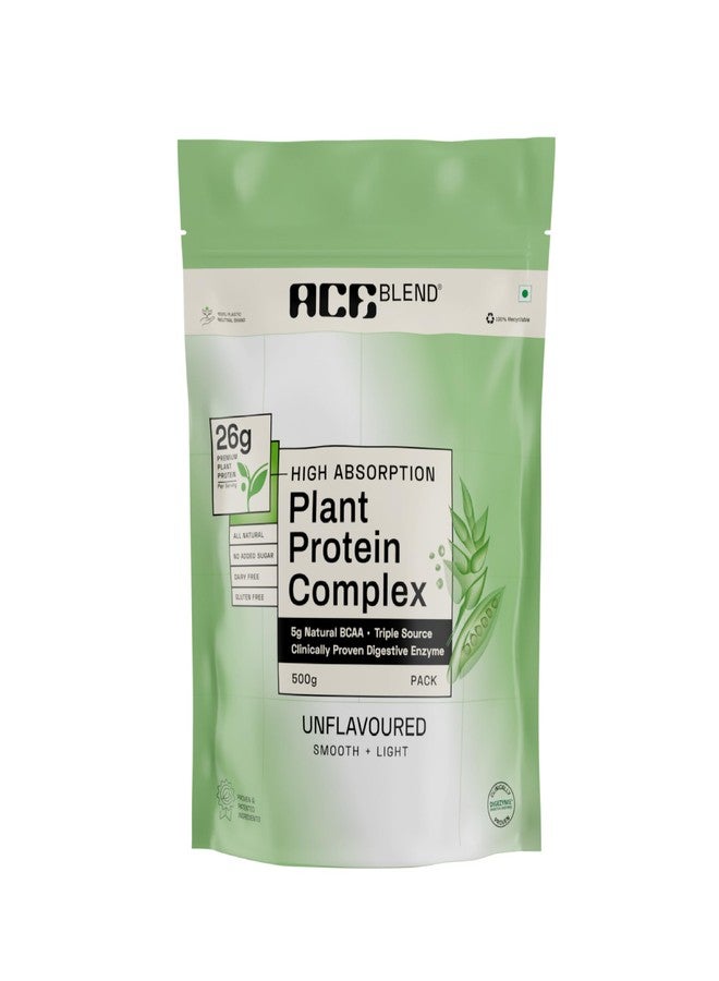 Ace Blend Unflavoured Plant Protein Triple Complex 500g | Brown Rice, Pea & Lentil | 26G / Serving | Complete Amino Acids | Gut Friendly | Soluble Food Fortifier for Aata, Dosas, Gravies, Baking - Image 1
