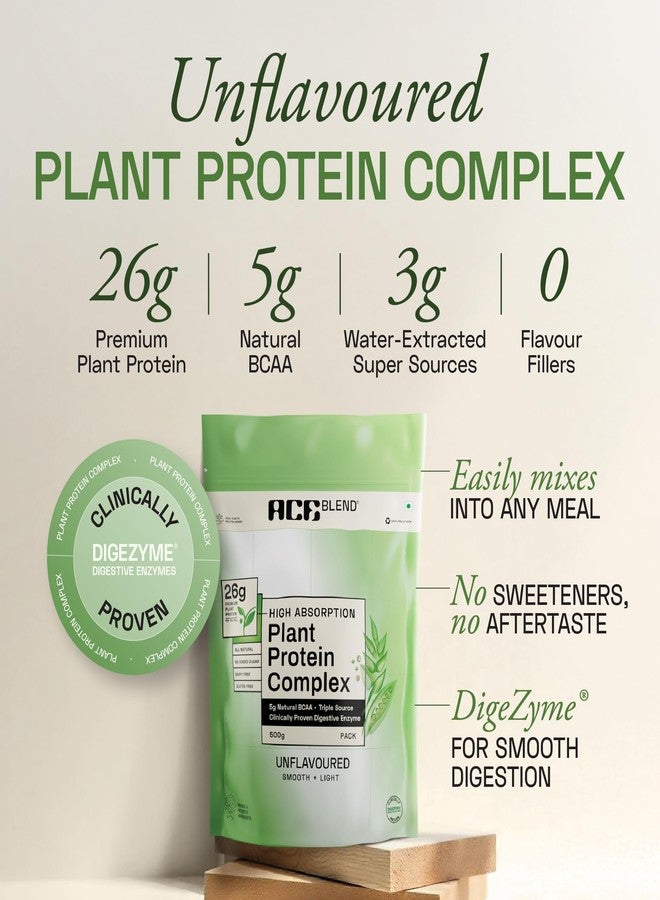 Ace Blend Unflavoured Plant Protein Triple Complex 500g | Brown Rice, Pea & Lentil | 26G / Serving | Complete Amino Acids | Gut Friendly | Soluble Food Fortifier for Aata, Dosas, Gravies, Baking - Image 3