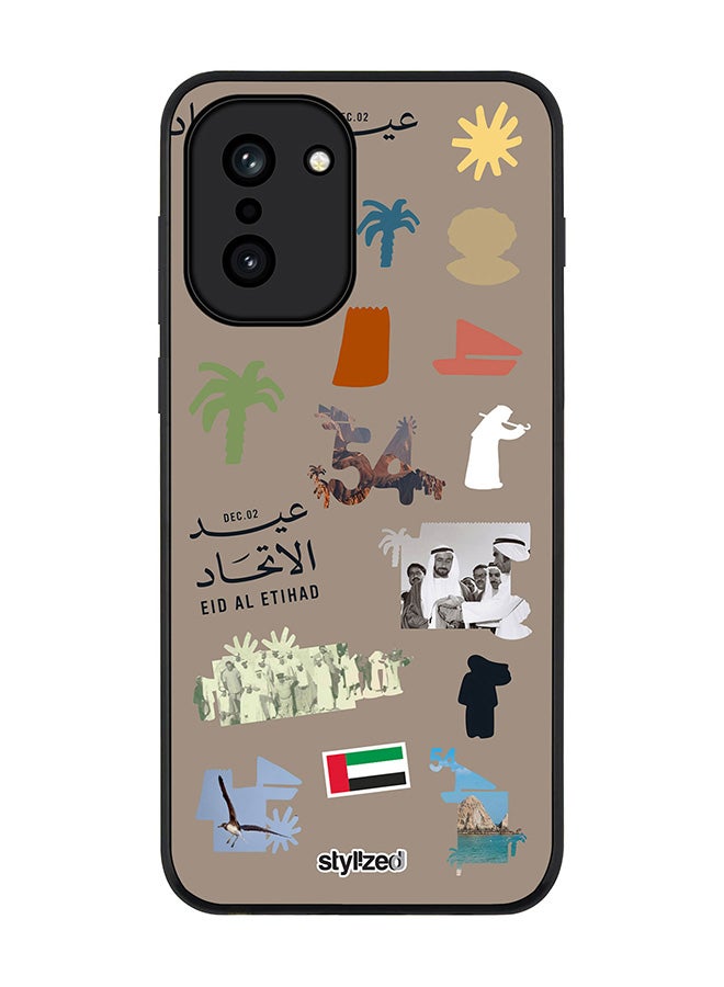 For OnePlus 15R Case,Slim fit Camera Protection, Shockproof Thin Phone cover  - Eid Al Etihad 54 National Day Warm Grey