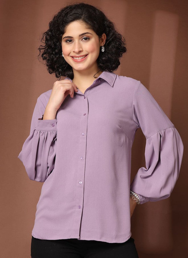 PlusS قميص كاجوال لافندر للنساء - Image 1