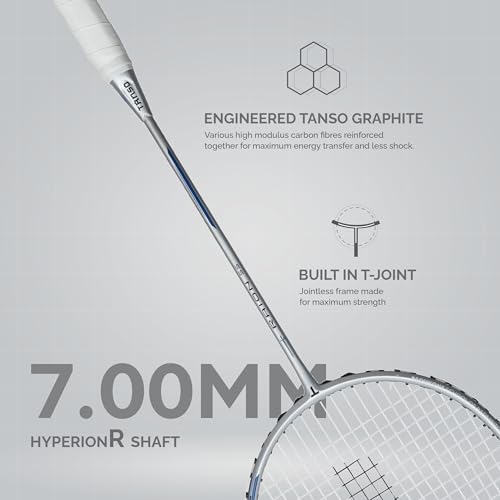 TANSO Raion SS Strung Badminton Racket (34 Lbs Tension, Recommended by Padukone School of Badminton, 77 Grams Ultra Light Weight Full Carbon Fiber with Premium Strings and Full Racquet Cover) - Image 3