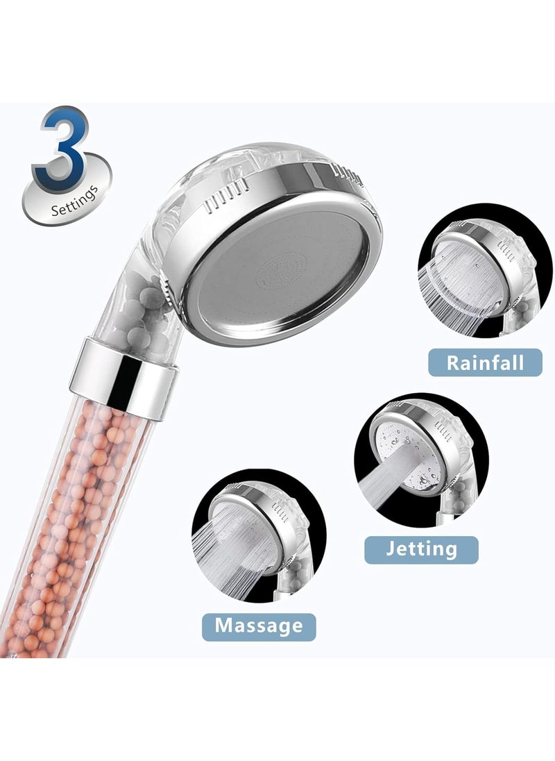 WaterCharm WaterCharm Filtered Handheld Shower Head High Pressure 3 Spray Setting Showerhead Filter for Hard WaterDry Skin and Hair  - Image 4