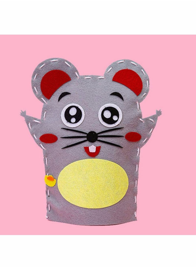 Generic - DIY Finger Puppets Dolls, 8 Pcs Hand Puppet Making Kit Felt Sock Puppet Making Set Animal Hand Puppet Craft Creative Play Party Supplies for Kids (Mixed) - Image 1