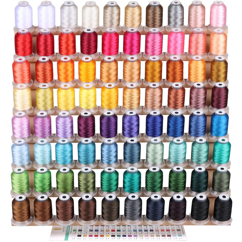 New brothread 80 Spools Polyester Embroidery Machine Thread 500M - Colors Compatible with Janome and RA Colors - Image 1
