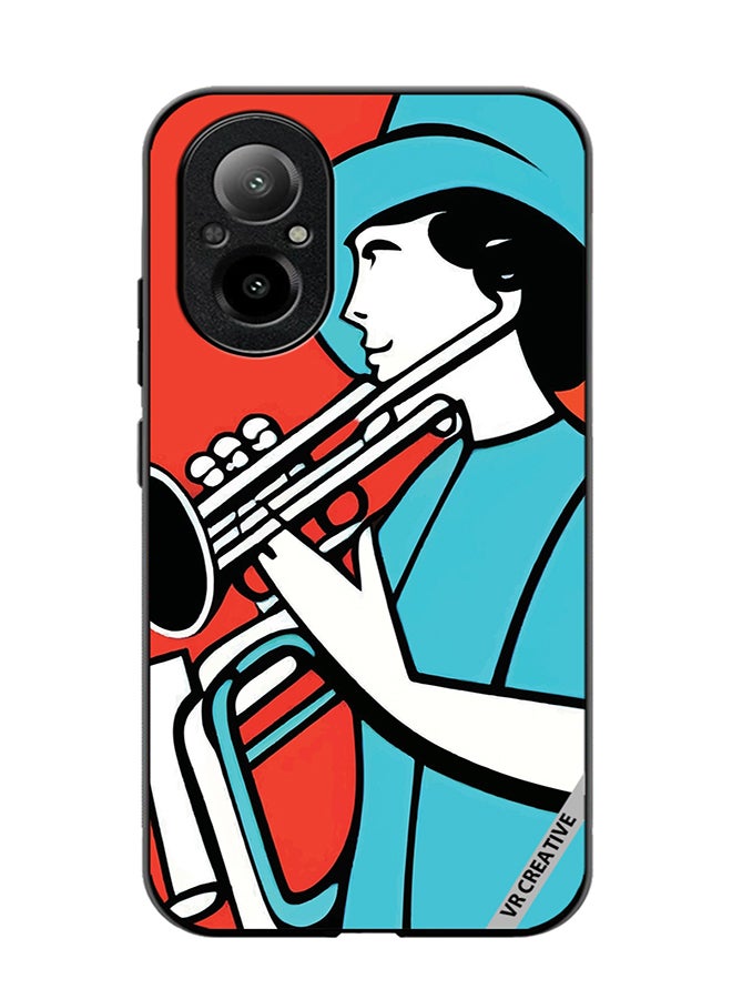 VR CREATIVE Protective Case Cover For Realme C67 4G Jazz Trumpeter Recital Design Multicolour - Image 1