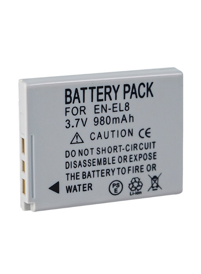 EN-EL8 Battery Suitable For Nikon S1 S2 S3 P1 P2 S51 S50 S52 L2 S5 S6 S7-Standard Capacity:980mAH