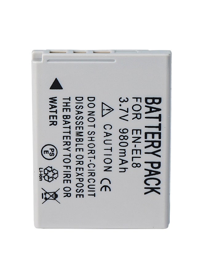 EN-EL8 Battery Suitable For Nikon S1 S2 S3 P1 P2 S51 S50 S52 L2 S5 S6 S7-Standard Capacity:980mAH