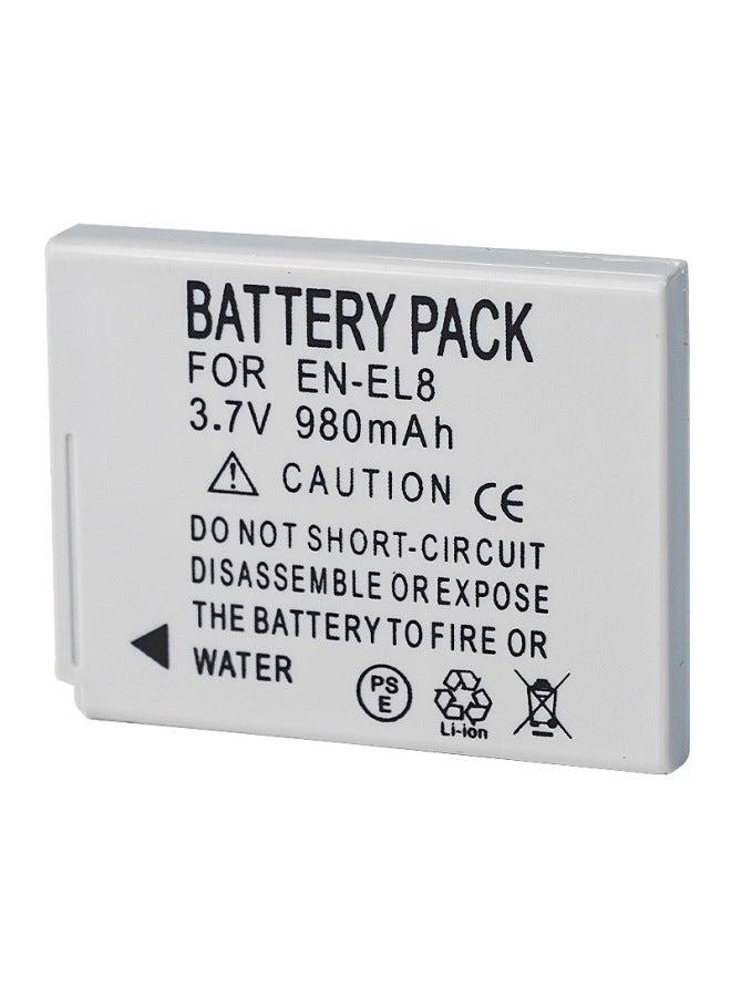 EN-EL8 Battery Suitable For Nikon S1 S2 S3 P1 P2 S51 S50 S52 L2 S5 S6 S7-Standard Capacity:980mAH