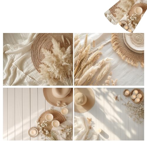 HomeArt 2 Sheet 2 in 1 Product Photography Backdrop 3D Flat Lay Tabletop Double-Sided 16x22 Photo Background PVC Wrinkle Free for Small Products Food, Cosmetics Shoot (Combo 9) - Image 1