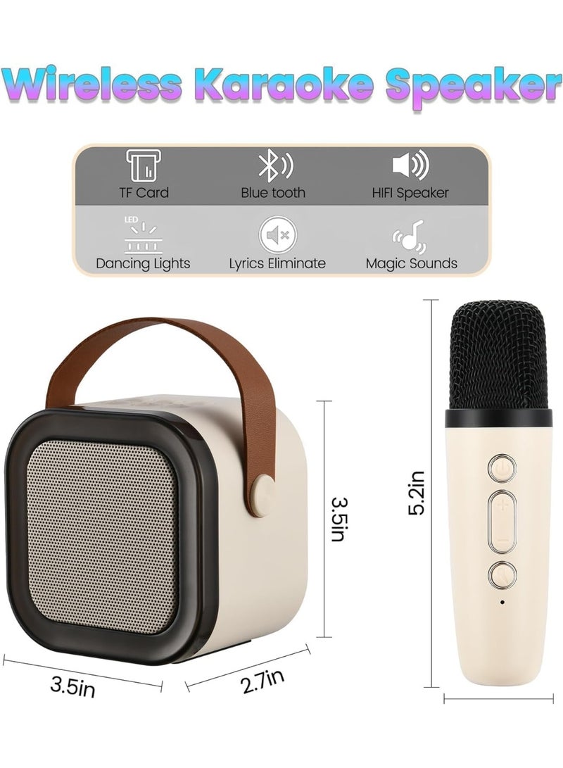 مكبر صوت كاريوكي بلوتوث صغير محمول مع ميكروفون لاسلكي للاطفال والكبار، تاثير صوتي سحري - 5 اصوات مختلفة واضاءة LED RGB متغيرة الالوان للحفلات المنزلية، هدايا عيد ميلاد للاولاد والبنات - Image 5