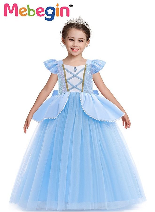 MEBEGIN - Princess Cinderella Dress Clothes with a Bow, Pretend Princess Skirt Set for Girls Kids Suit for Evenning Party Performance - Image 1