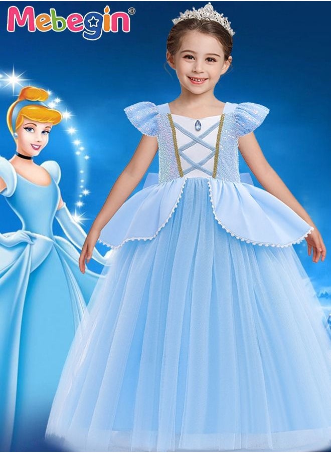 MEBEGIN - Princess Cinderella Dress Clothes with a Bow, Pretend Princess Skirt Set for Girls Kids Suit for Evenning Party Performance - Image 1
