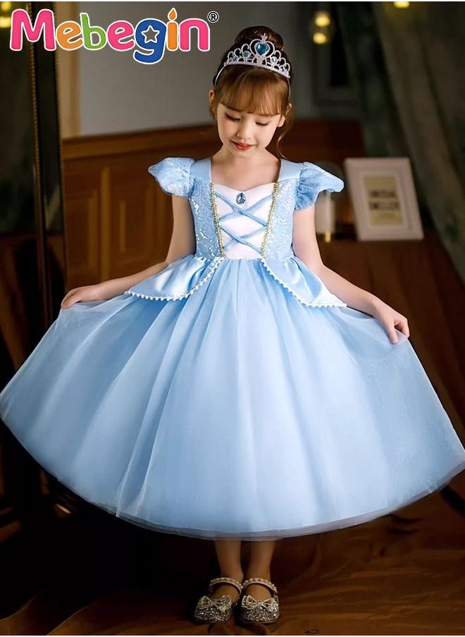 MEBEGIN - Princess Cinderella Dress Clothes with a Bow, Pretend Princess Skirt Set for Girls Kids Suit for Evenning Party Performance - Image 1