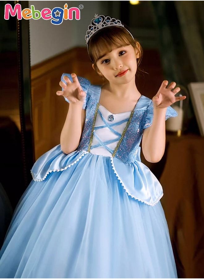 MEBEGIN - Princess Cinderella Dress Clothes with a Bow, Pretend Princess Skirt Set for Girls Kids Suit for Evenning Party Performance - Image 1
