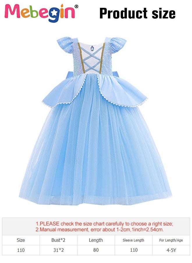 MEBEGIN - Princess Cinderella Dress Clothes with a Bow, Pretend Princess Skirt Set for Girls Kids Suit for Evenning Party Performance - Image 1