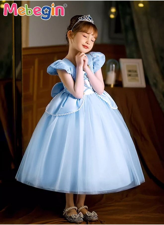 MEBEGIN - Princess Cinderella Dress Clothes with a Bow, Pretend Princess Skirt Set for Girls Kids Suit for Evenning Party Performance - Image 1