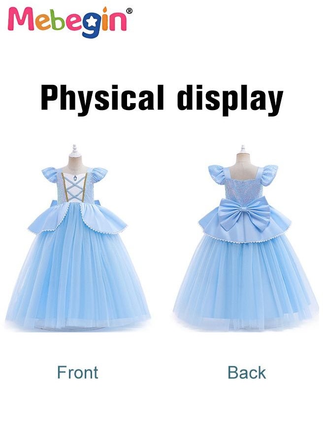 MEBEGIN - Princess Cinderella Dress Clothes with a Bow, Pretend Princess Skirt Set for Girls Kids Suit for Evenning Party Performance - Image 1