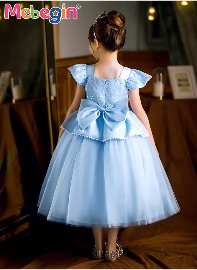 MEBEGIN - Princess Cinderella Dress Clothes with a Bow, Pretend Princess Skirt Set for Girls Kids Suit for Evenning Party Performance - Image 1
