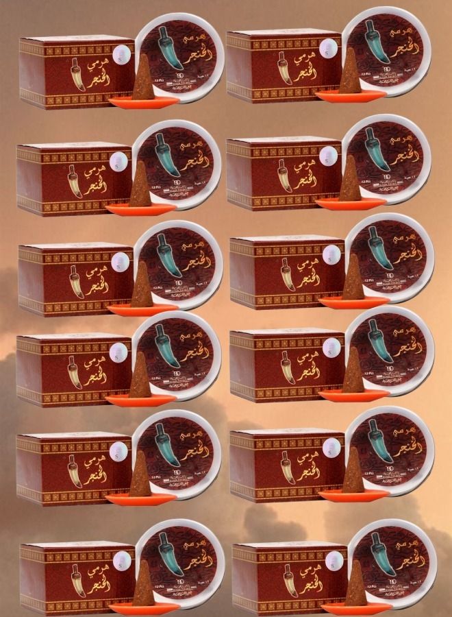 12 قطع بخور هرمي الخنجر بانافع للعود 50 جرام