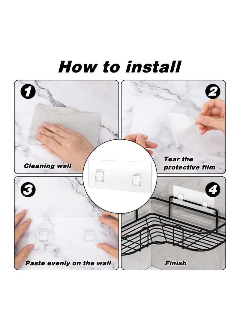 Excefore 6 Pack Shower Caddy Adhesive for Replacement No Drilling Wall Hooks Sticky Pads Shower Shelf Adhesive Caddy Adhesive for Corner Shower Caddy Bathroom Storage Shelves and Kitchen Racks - Image 3