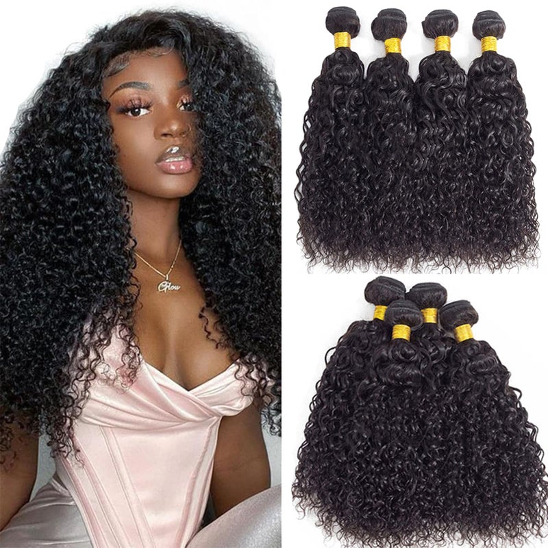 12A Curly Bundles Human Hair 16 18 20 22 400g Brazilian Kinky Curly Human Hair Weave 4 Bundles 100 Unprocessed Brazilian Virgin Hair Bundles Double Weft Remy Hair Natural Color