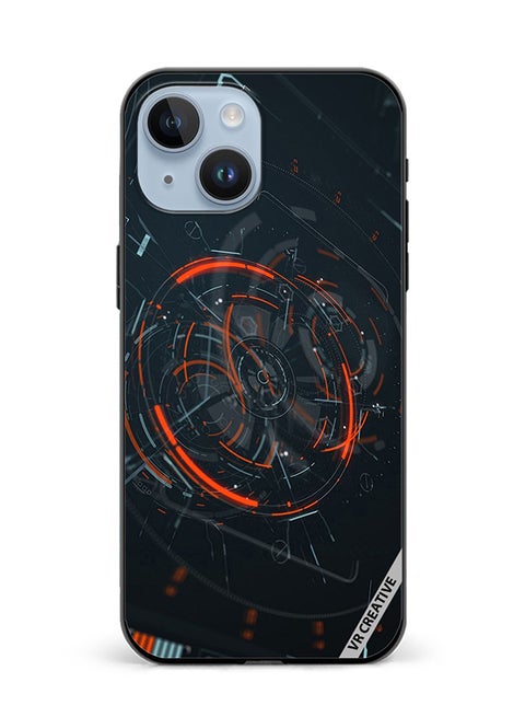 Protective Case Cover For Apple iPhone 15 Tech Design Multicolour