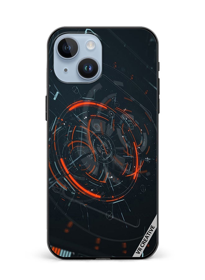 Protective Case Cover For Apple iPhone 15 Tech Design Multicolour