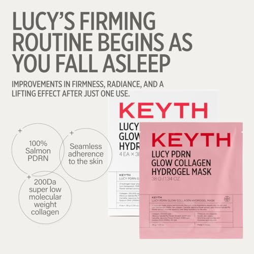 KEYTH LUCY PDRN GLOW COLLAGEN HYDROGEL MASK 4EA X 38G (1.34 OZ.) / Skin Elasticity Enhancement, Vitality Boosting, Nourishment & Soothing, Deep Hydration - Image 3