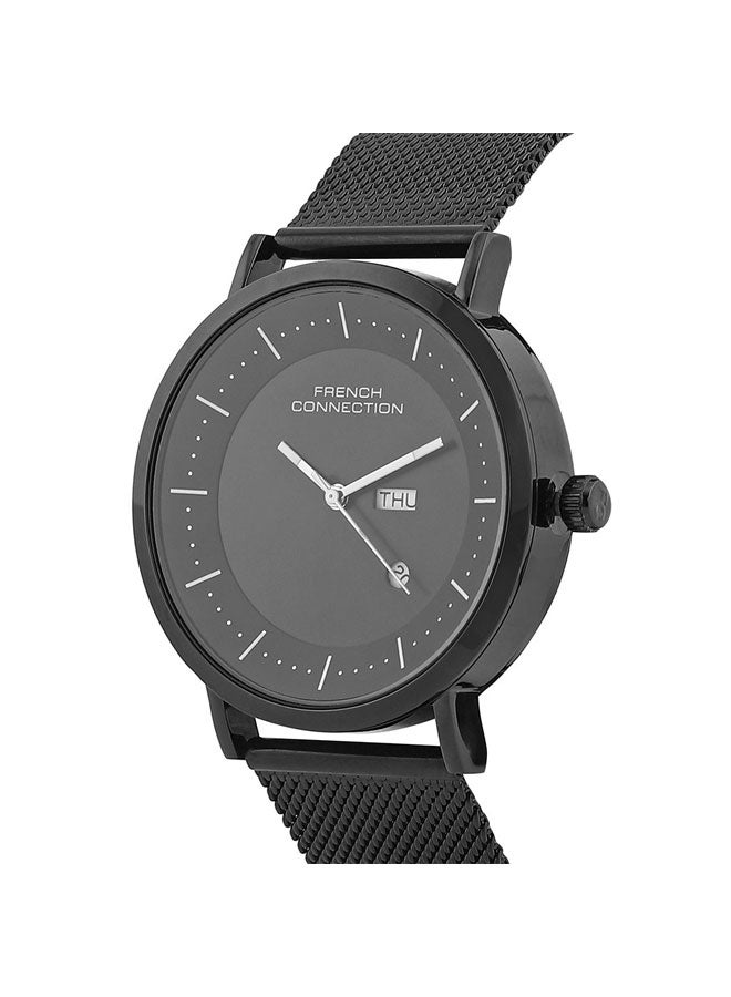 French Connection 42mm Men's Quartz Watch with Black Dial - Image 4