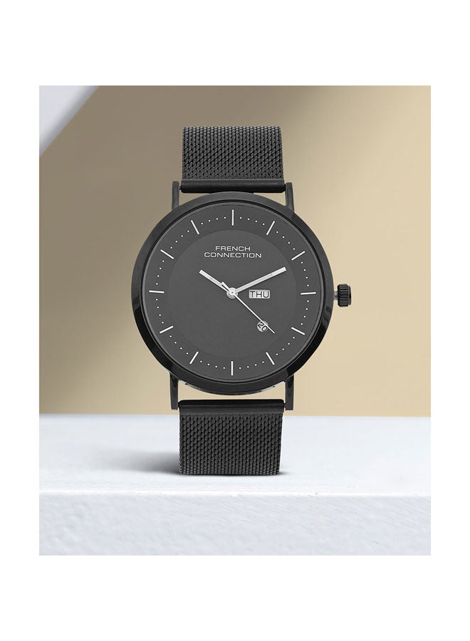 French Connection 42mm Men's Quartz Watch with Black Dial - Image 1