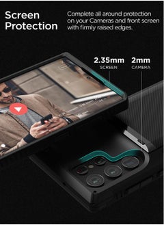 VRS Design Damda Glide Pro Case Cover Wallet with Semi Automatic Slider Card Holder Slot for Samsung Galaxy S22 ULTRA - Black Groove  - Image 4