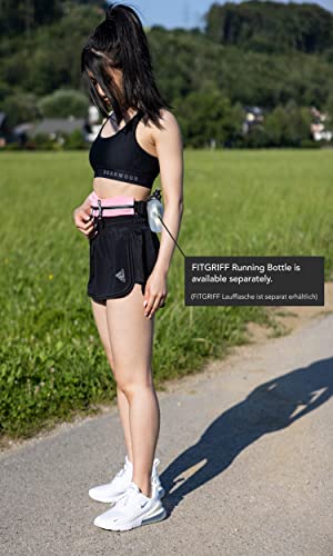 Fitgriff® Running Belt for Men & Women - Secure Jogging Pouch for Phone, Keys & Essentials - For All Cell Phones (Pink, 24.5" - 35.5" Waist Size) - Image 3