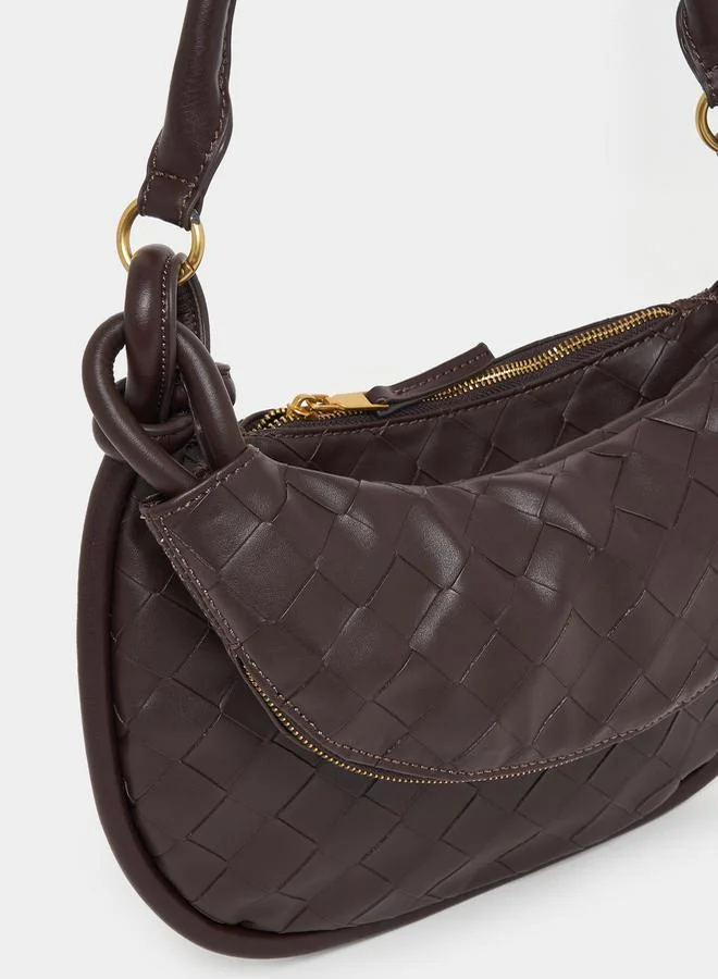 Styli Textured Shoulder Bag with Attached Pouch