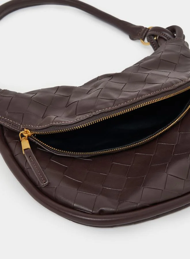 Styli Textured Shoulder Bag with Attached Pouch