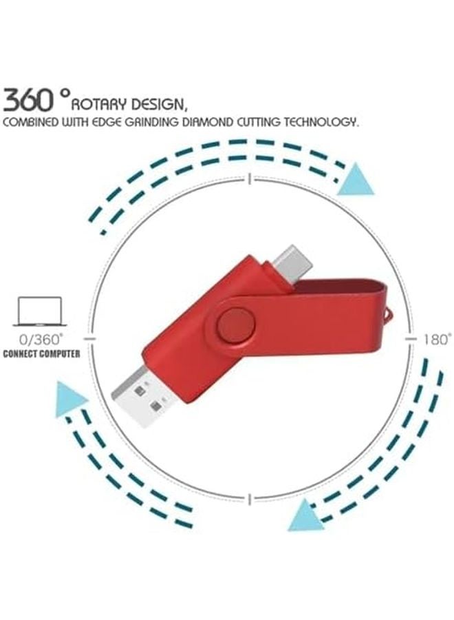 2 In 1 Pendrive 32GB USB Flash Drive 2 0 Memory Disk Type C Portable Red - Image 5