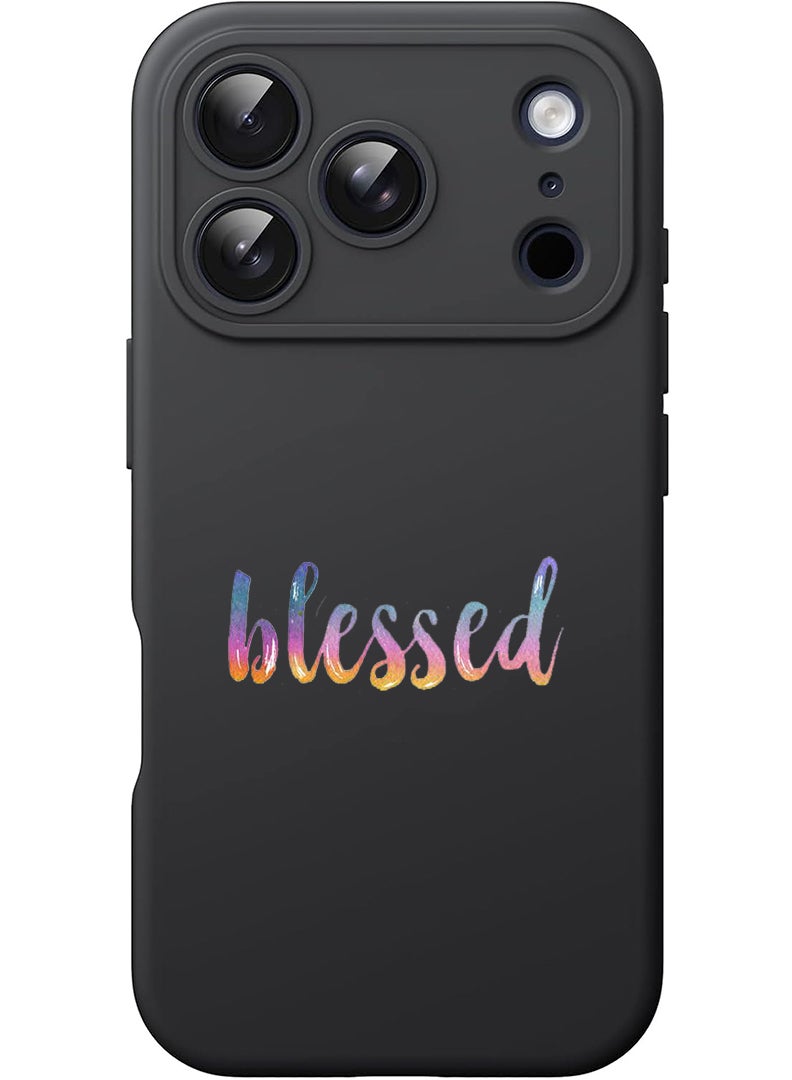 Theodor Protective Slim Fit Case Liquid Silicone Cover with Full Body Protection Anti-Scratch Shockproof Case For Apple iPhone 17 Pro (Black) Blessed - Image 1