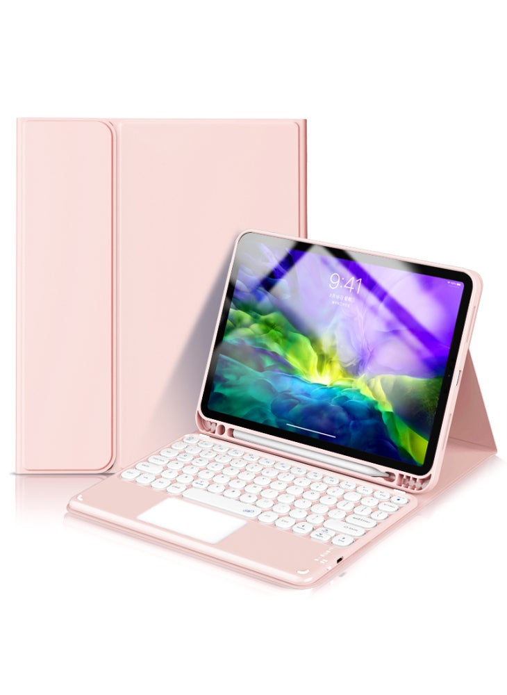TP-1029 For iPad 10.2 (2021)/(2019)/(2020)/Pro 10.5-inch (2017)/Air 10.5 inch (2019) Bluetooth-compatible Keyboard with Tablet Case - Pink - Image 1