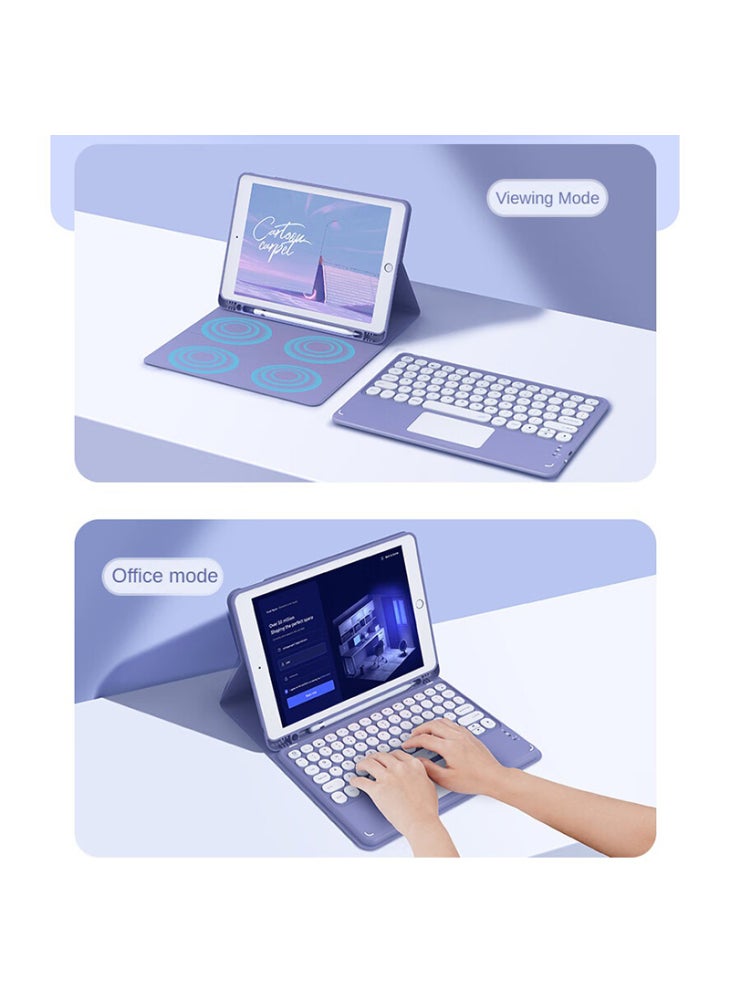 TP-1029 For iPad 10.2 (2021)/(2019)/(2020)/Pro 10.5-inch (2017)/Air 10.5 inch (2019) Bluetooth-compatible Keyboard with Tablet Case - Pink - Image 4