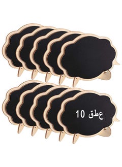 Depend Mini Chalkboards Signs With Easel Stand, 10 Pack Blackboard Place Cards Message Board Sign Chalkboard Labels Wooden For Wedding Party Decor Food Signs Price Tags  - Image 1