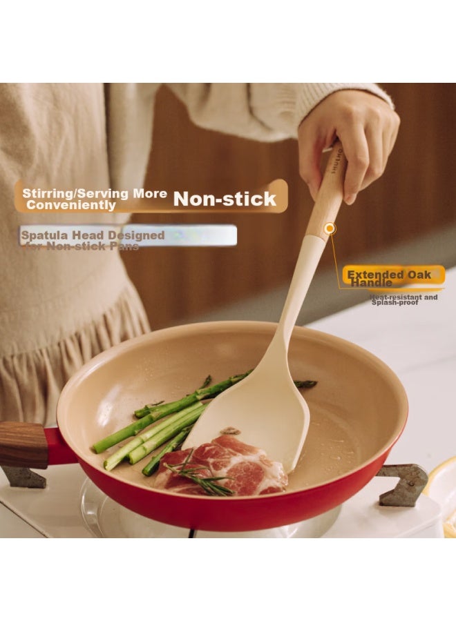 SHUEHO Shuke Silicone Spatula For Home Kitchen Cooking, Non-stick Pan Spatula, Flat Bottom Pan Spatula, Heat-resistant  - Image 5