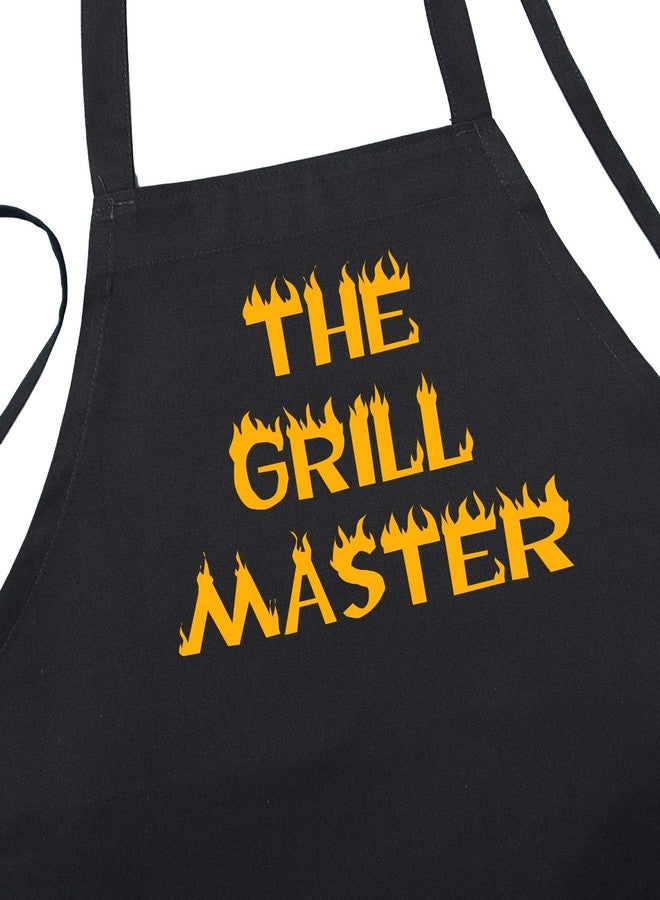CoolAprons The Grill Master Black BBQ Cooking Aprons for Men, Funny Outdoor Grilling Gift, Novelty Chef Apron - Image 1