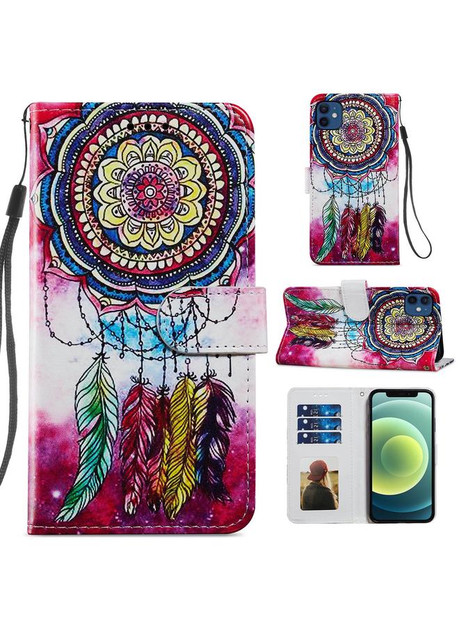 Zaboon Case For iPhone 12 mini Painted Pattern Horizontal Flip Leather Case with Holder & Card Slots & Photo Frame - Image 1