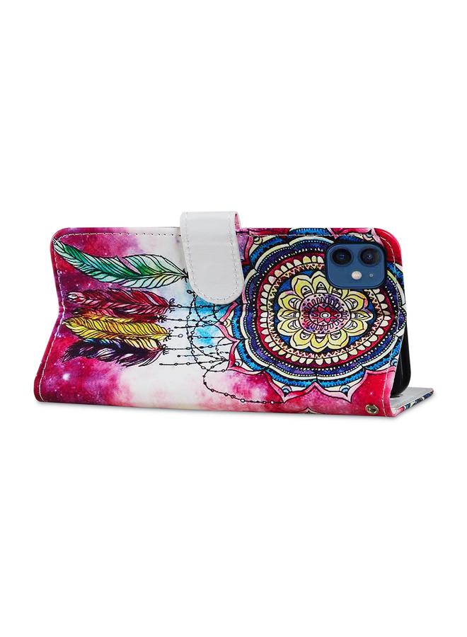 Zaboon Case For iPhone 12 mini Painted Pattern Horizontal Flip Leather Case with Holder & Card Slots & Photo Frame - Image 5